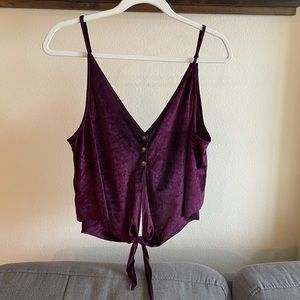Free people velvet cropped tank. Size M